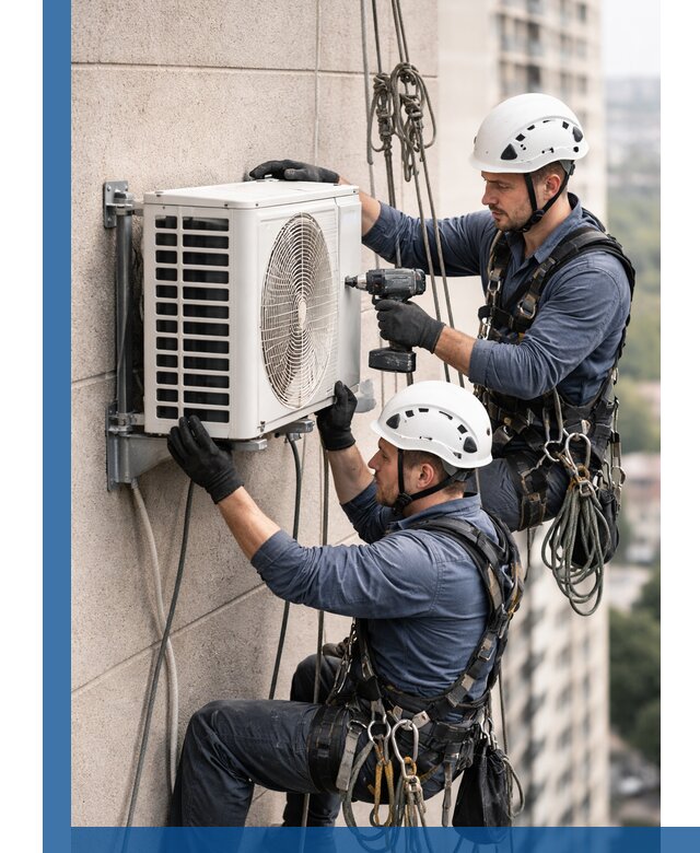 Монтаж внешнего блока кондиционера в Лабинске установка и крепление