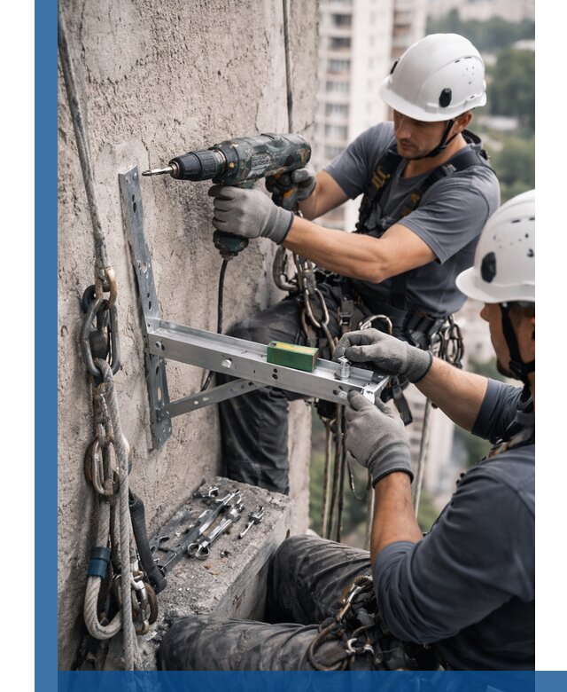 Установка кронштейнов кондиционера и крепежа в Лабинске