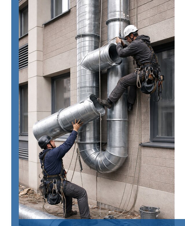 Монтаж фасадных воздуховодов в Лабинске с герметизацией и крепежом