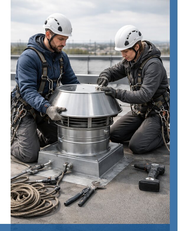 Установка дефлекторов на кровле в Лабинске от 4826 р. | ВЫСОТНИК-Лбк