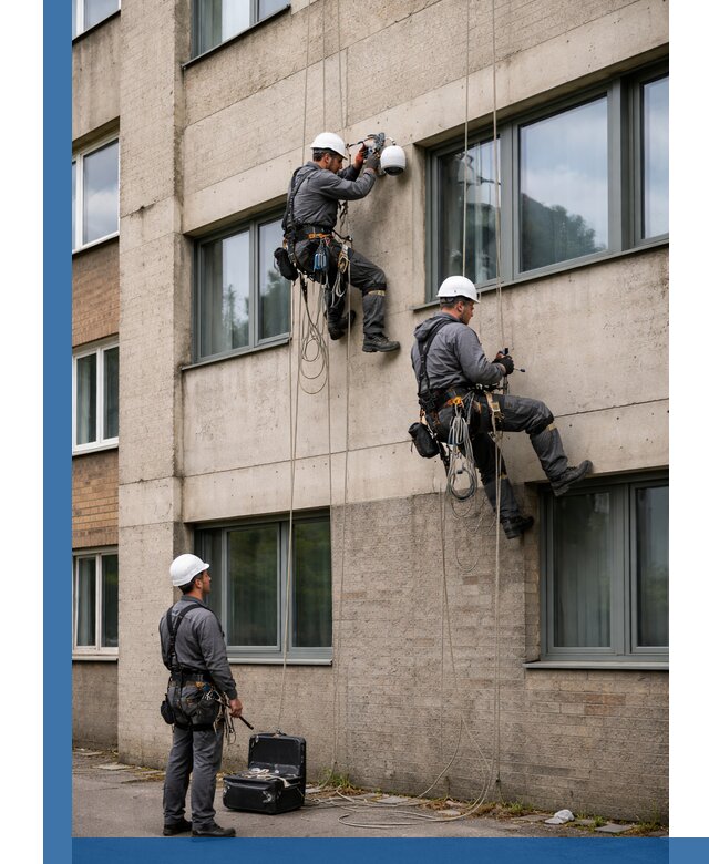 Монтаж фасадных камер видеонаблюдения в Лабинске под ключ