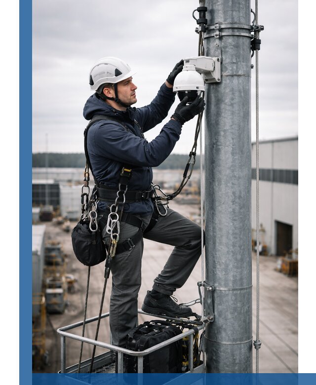 Профессиональная установка видеокамер на мачте в Лабинске