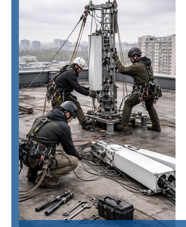 Демонтаж антенн на крыше зданий в Лабинске с гарантией