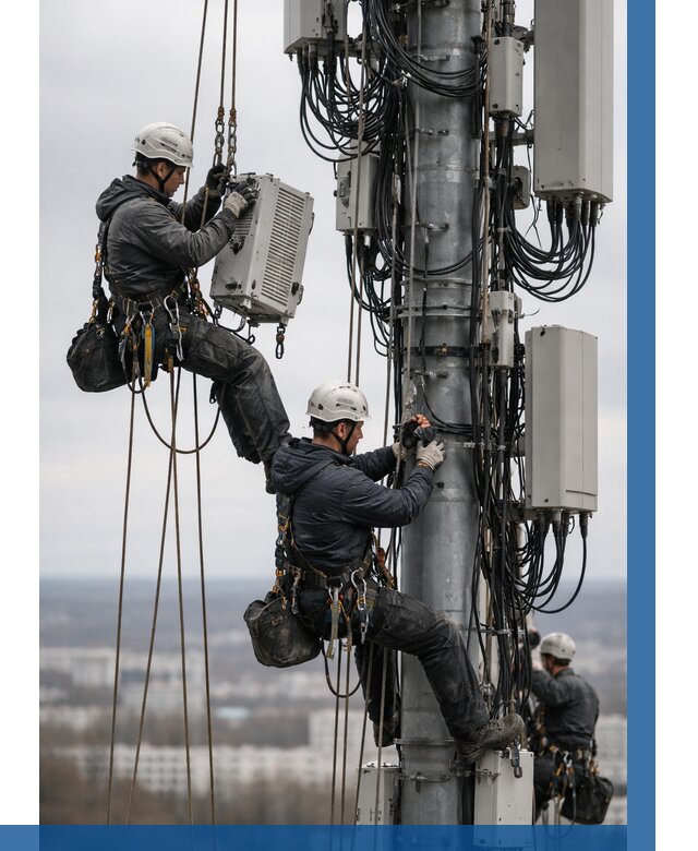 Монтаж оборудования связи на мачте в Лабинске от 8043 р. | ВЫСОТНИК-Лбк