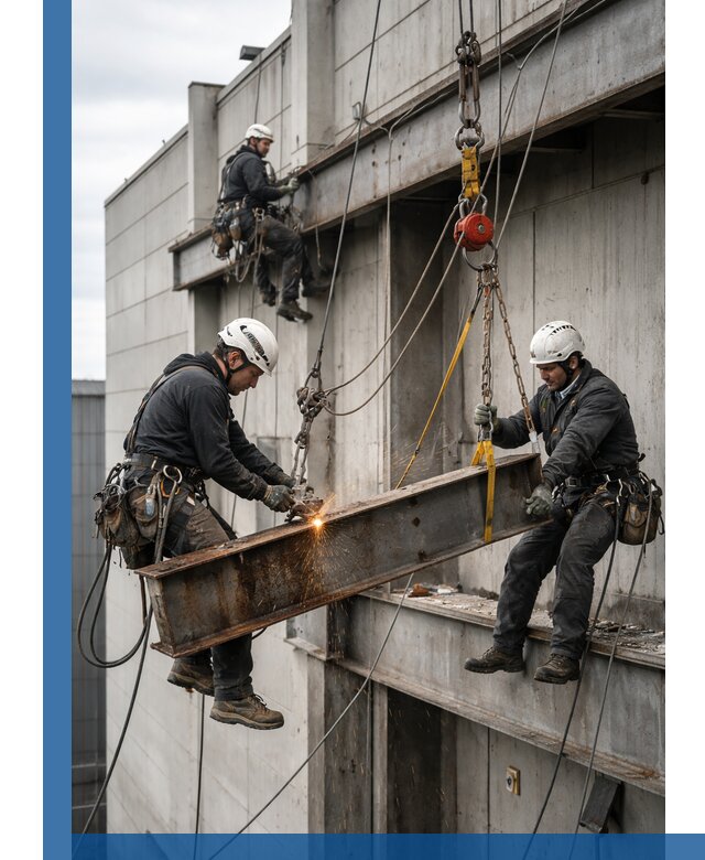 Демонтаж металлоконструкций на высоте в Лабинске под ключ