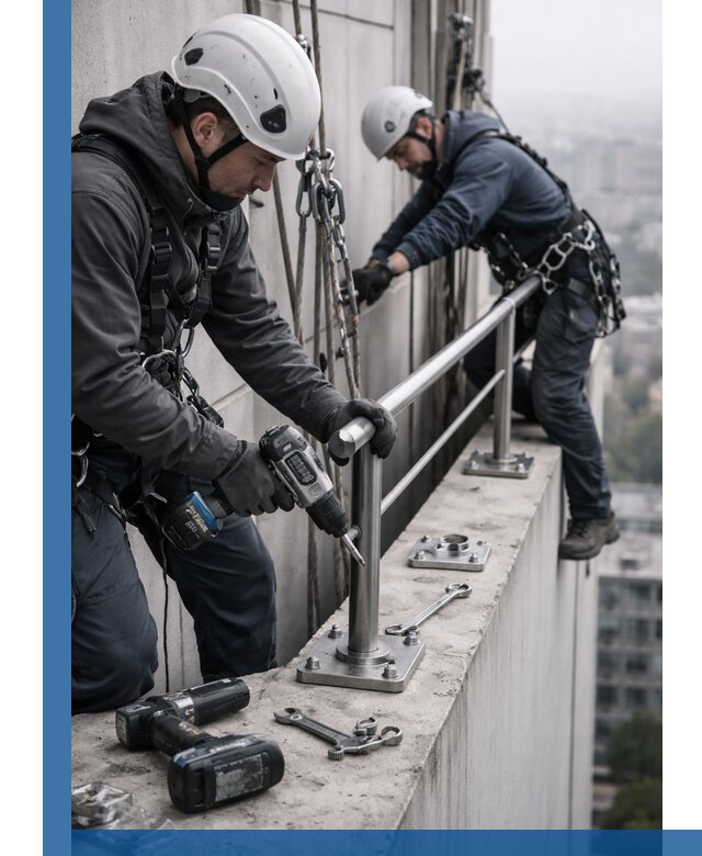 Монтаж перил на высоте в Лабинске для жилых и промобъектов