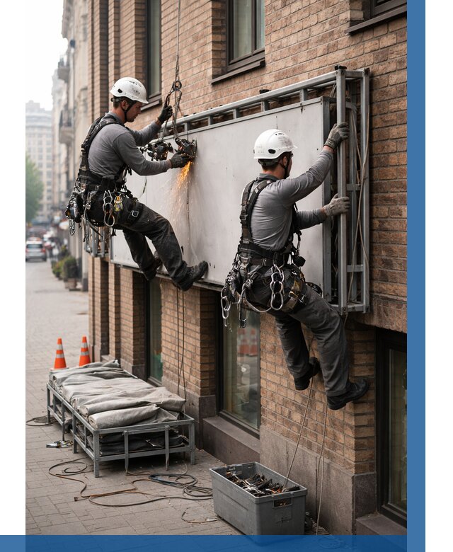 Демонтаж рекламной вывески в Лабинске от 6971 р. | ВЫСОТНИК-Лбк