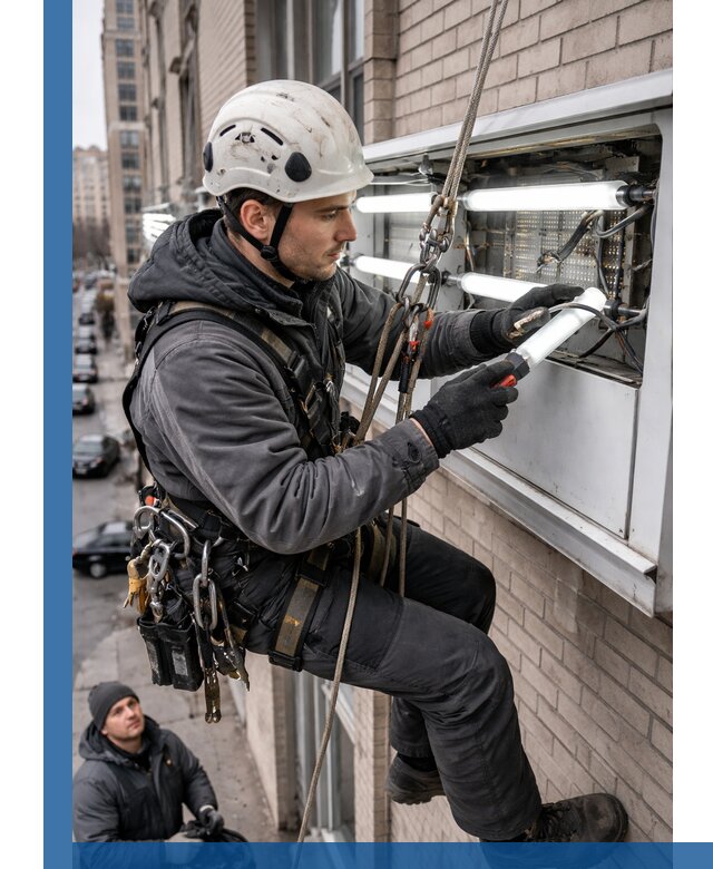 Профессиональная замена ламп в наружной вывеске в Лабинске