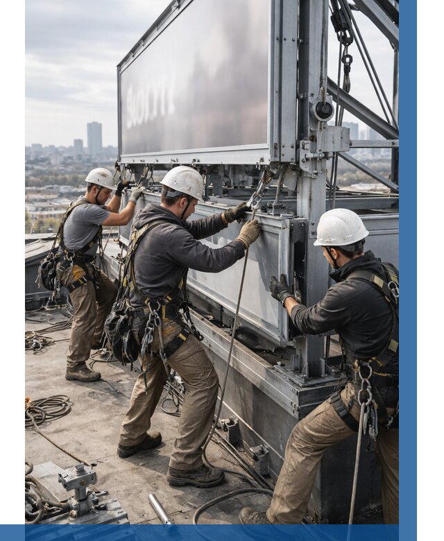 Монтаж крышной рекламной конструкции в Лабинске от 64344 р.|ВЫСОТНИК-Лбк