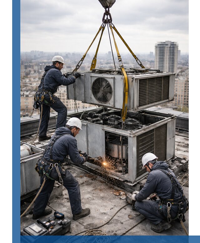 Демонтаж крышной установки в Лабинске любой сложности