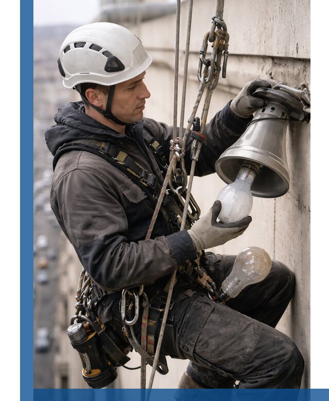 Замена ламп на высоте в Лабинске профессионально и быстро