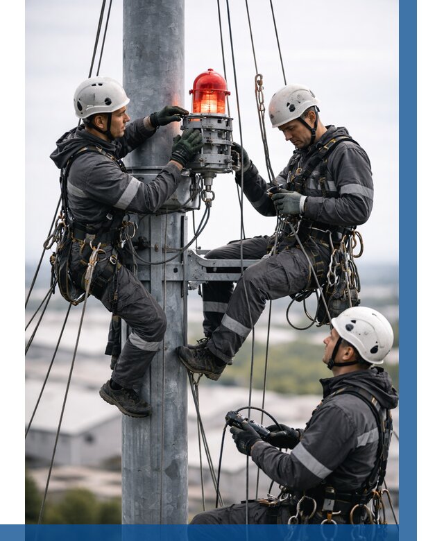 Монтаж заградительных огней в Лабинске от 9115 р. | ВЫСОТНИК-Лбк