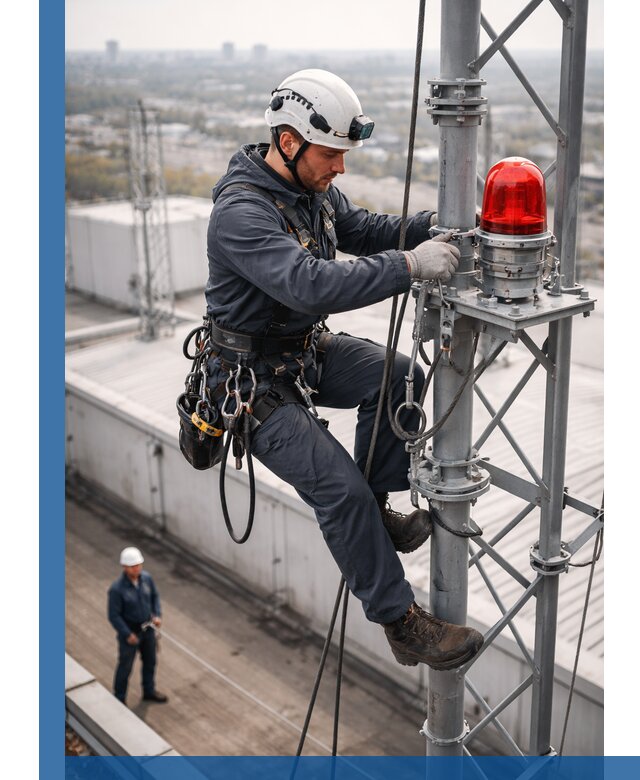 Монтаж заградительных огней и обслуживание объектов в Лабинске
