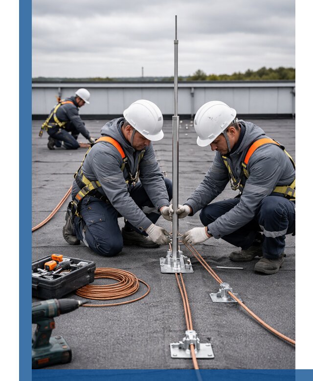 Монтаж молниезащиты на кровле в Лабинске под ключ с гарантией