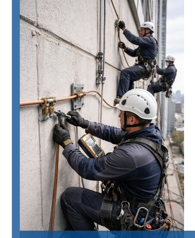 Монтаж системы заземления здания и молниезащиты в Лабинске