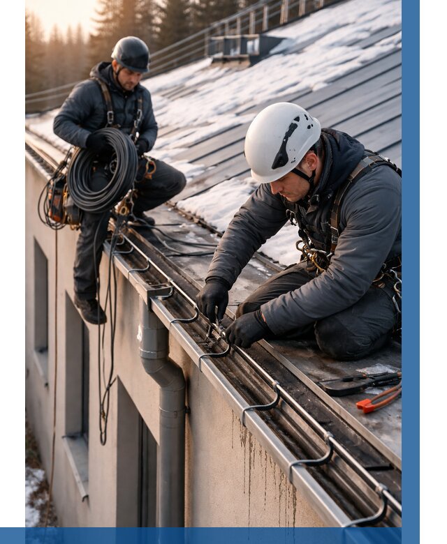 Монтаж греющего кабеля на кровле в Лабинске от 483 р. | ВЫСОТНИК-Лбк