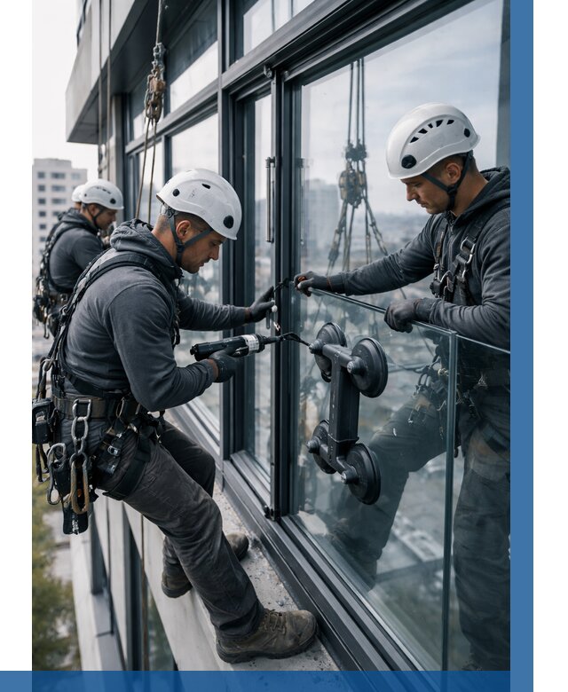 Витражное остекление зданий в Лабинске от 3753 р. | ВЫСОТНИК-Лбк