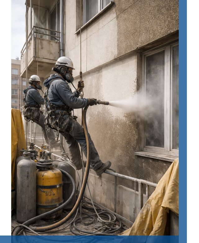 Пескоструйная очистка фасада в Лабинске от 697 р. | ВЫСОТНИК-Лбк