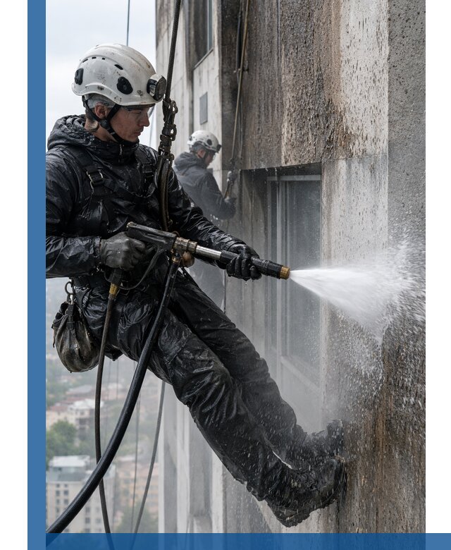 Гидроструйная очистка фасадов и конструкций в Лабинске