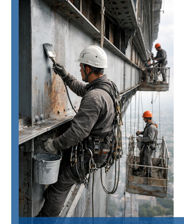 Покраска металлоконструкций на высоте в Лабинске профессионально