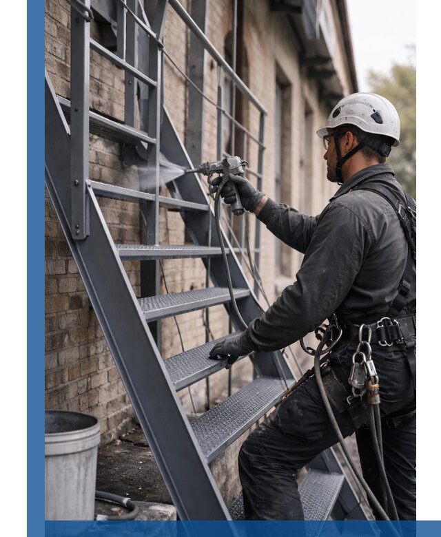 Покраска и антикоррозионная защита пожарных лестниц в Лабинске