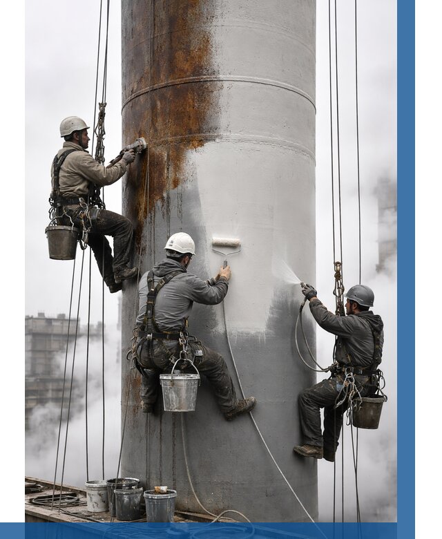 Покраска дымовых труб в Лабинске от 9115 р. | ВЫСОТНИК-Лбк