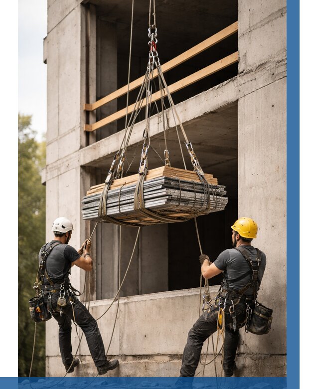 Подъем материала на этаж веревками в Лабинске от 1609 р. | ВЫСОТНИК-Лбк