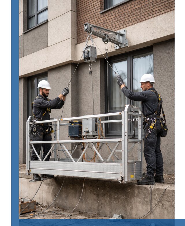 Монтаж и подъем фасадной люльки в Лабинске с гарантией безопасности