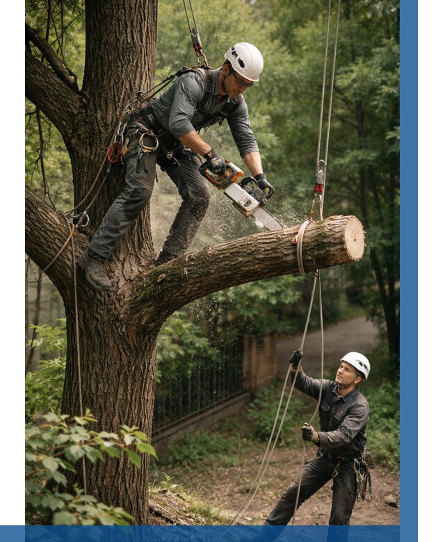 Спил деревьев альпинистами в Лабинске от 8579 р. | ВЫСОТНИК-Лбк