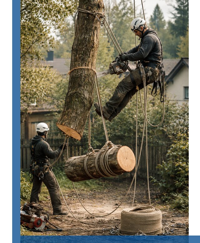 Валка деревьев частями в Лабинске, безопасно и аккуратно