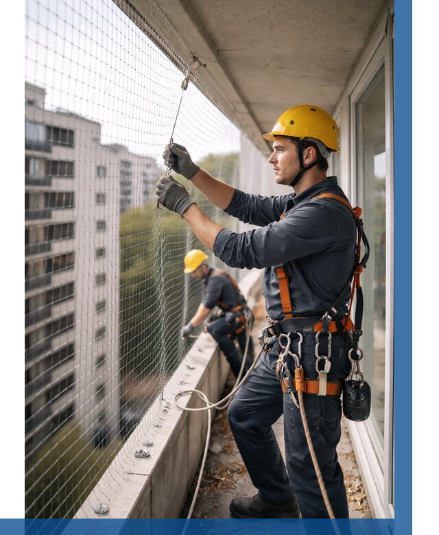 Монтаж сетки от птиц в Лабинске от 4826 р. | ВЫСОТНИК-Лбк