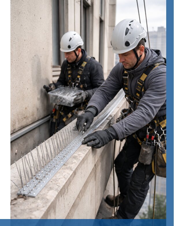 Установка шипов от птиц в Лабинске от 912 р. | ВЫСОТНИК-Лбк